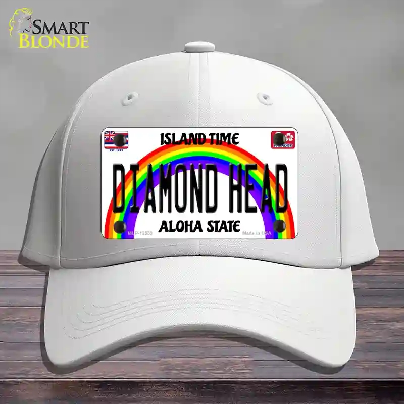 HAT21-MLP-12553 Diamond Head Hawaii Novelty License Plate Hat, Cotton - White