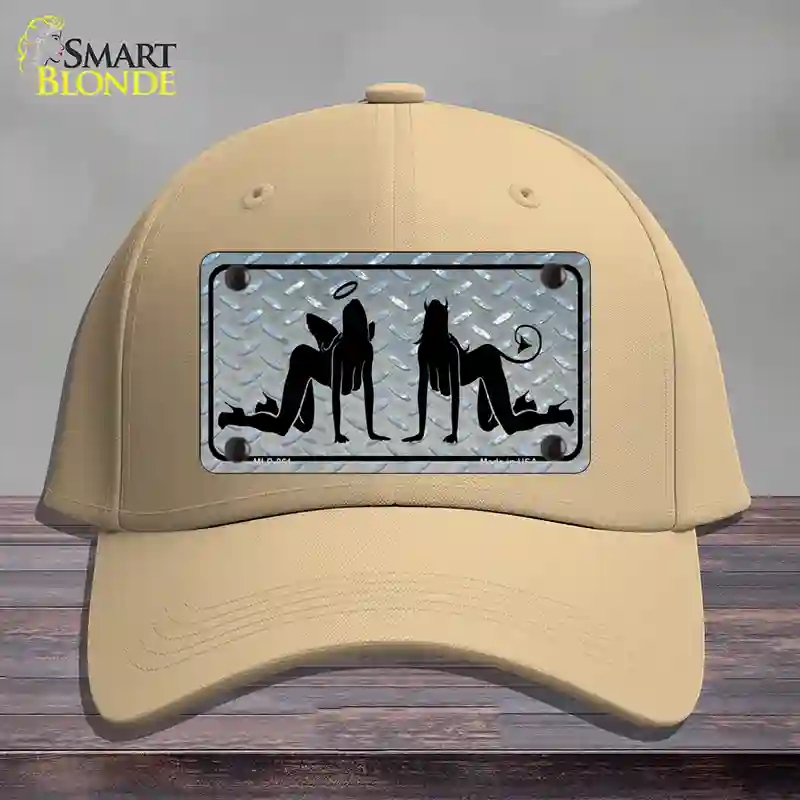 HAT22-MLP-061 Angel & Devil Novelty License Plate Hat, Cotton - Khaki