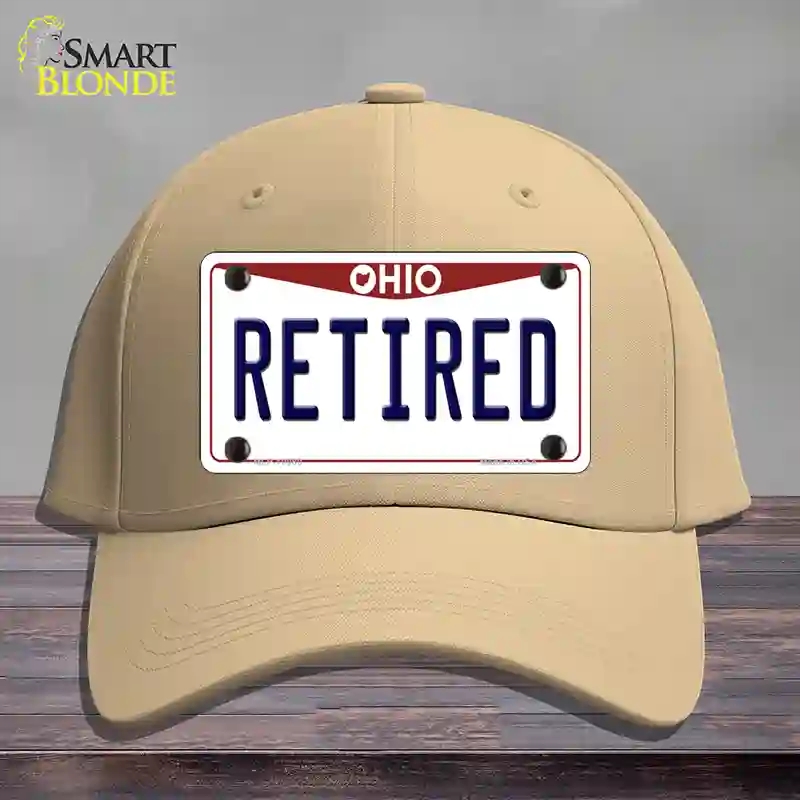 HAT22-MLP-10080 Retired Ohio Novelty License Plate Hat, Cotton - Khaki