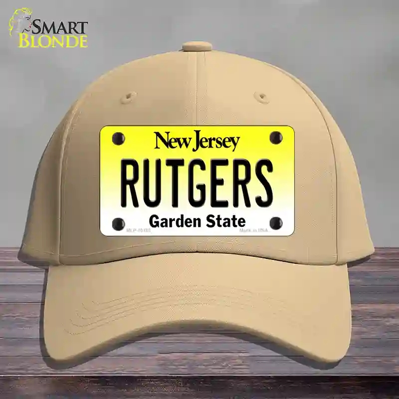 HAT22-MLP-10182 Rutgers   Jersey Novelty License Plate Hat, Cotton - Khaki