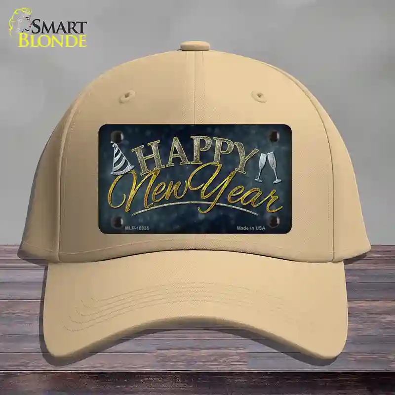 HAT22-MLP-10335 Happy   Year Novelty License Plate Hat, Cotton - Khaki