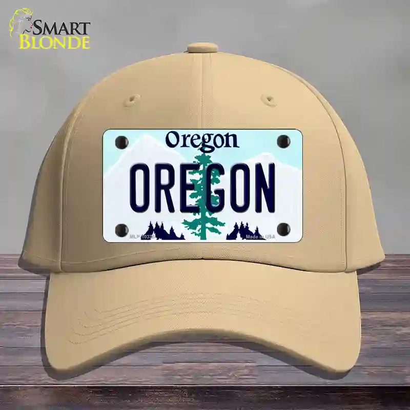 HAT22-MLP-10338 Oregon Tree Novelty License Plate Hat, Cotton - Khaki