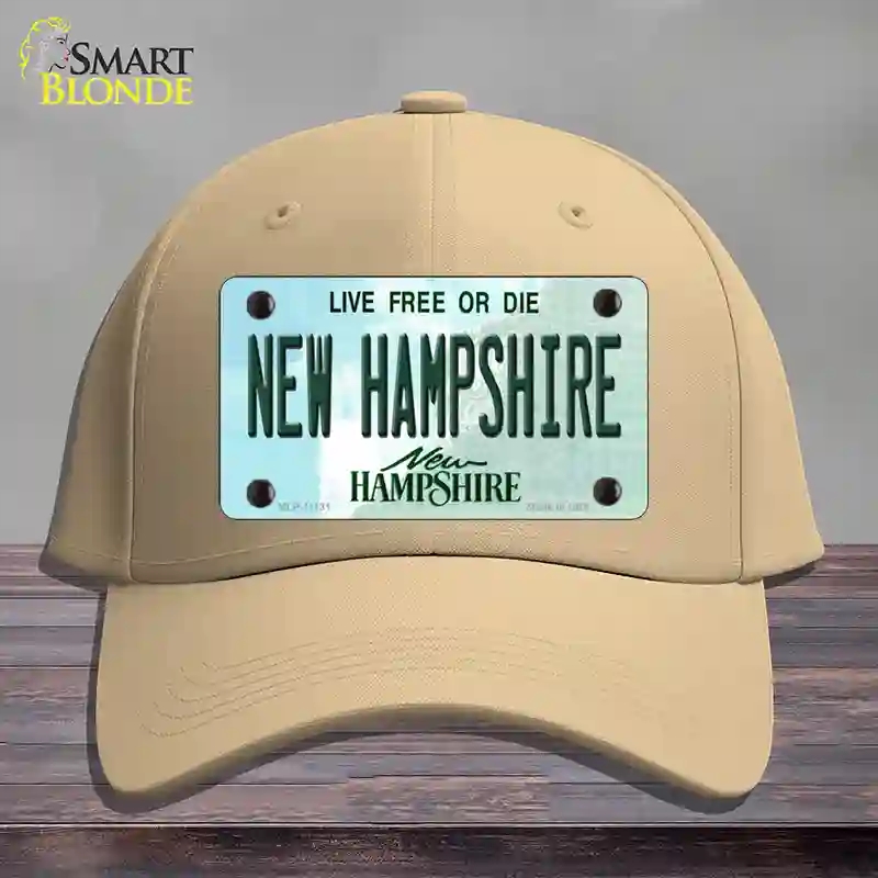 HAT22-MLP-11131   Hampshire State Novelty License Plate Hat, Cotton - Khaki