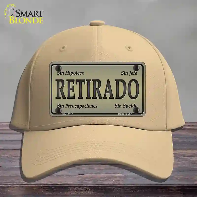 HAT22-MLP-1117 Retirado Novelty License Plate Hat, Cotton - Khaki
