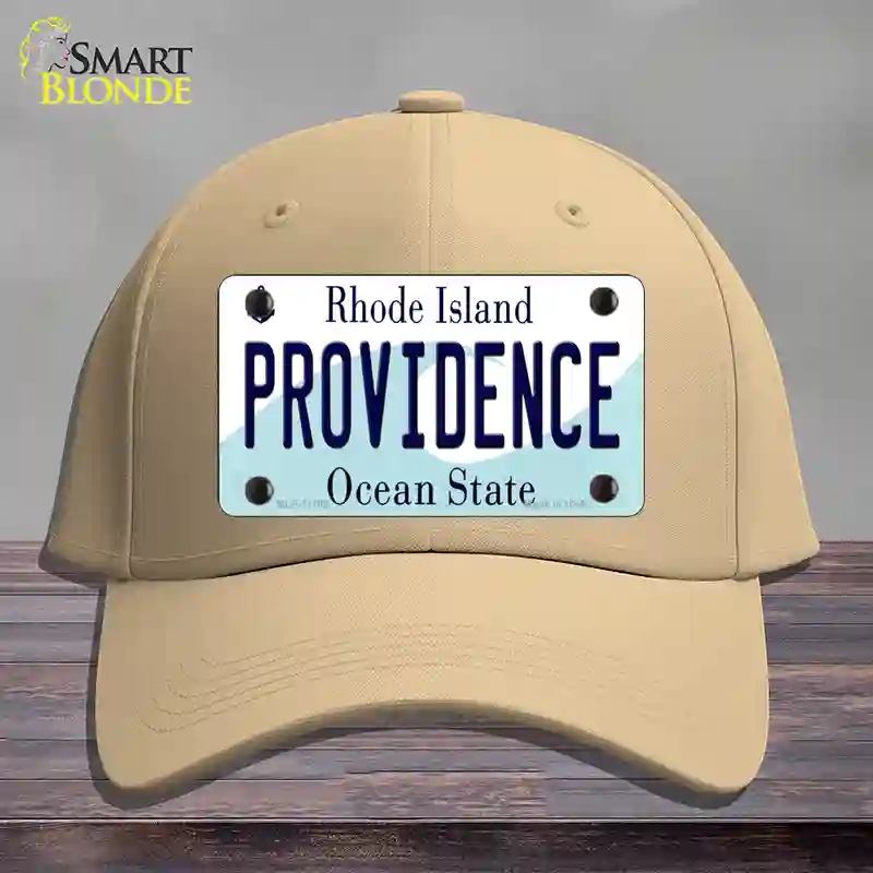 HAT22-MLP-11182 Providence Rhode Island State Novelty License Plate Hat, Cotton - Khaki