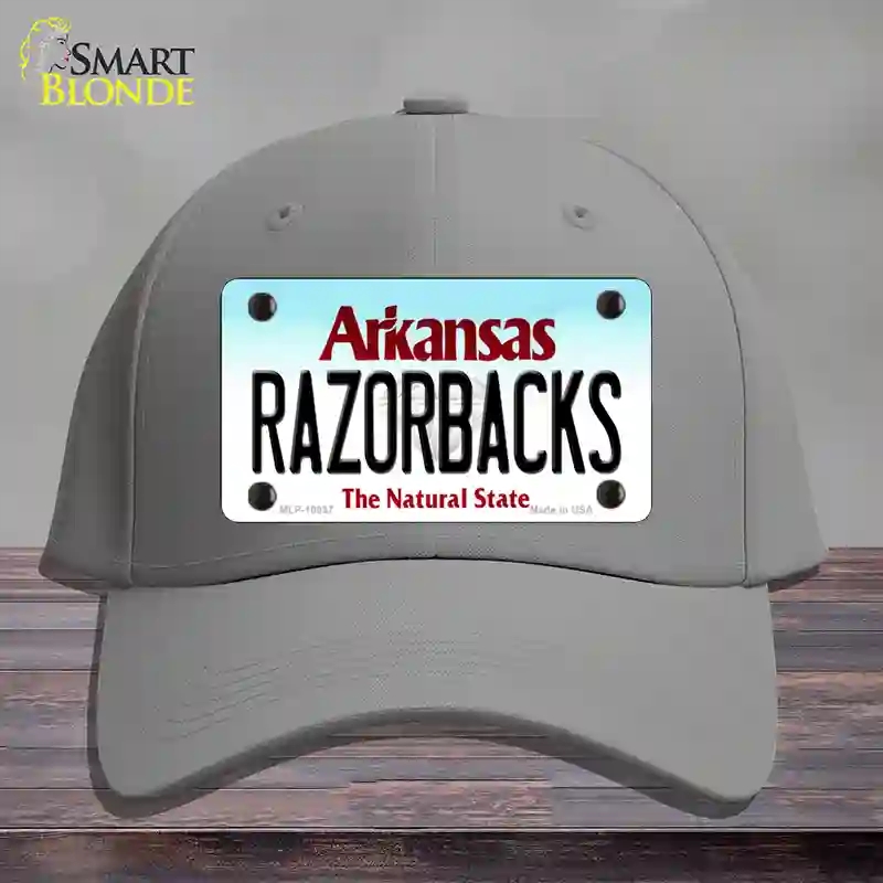 HAT23-MLP-10037 Razorbacks Arkansas Novelty License Plate Hat, Cotton - Gray