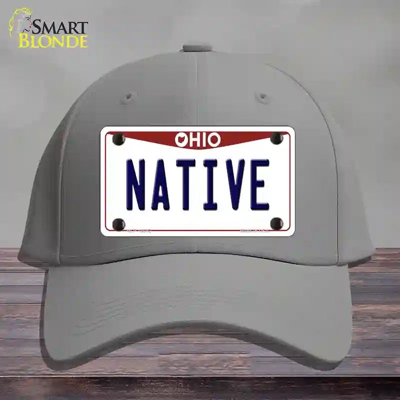 HAT23-MLP-10092 Native Ohio Novelty License Plate Hat, Cotton - Gray