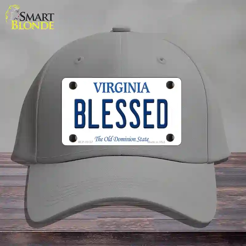 HAT23-MLP-10137 Blessed Virginia Novelty License Plate Hat, Cotton - Gray
