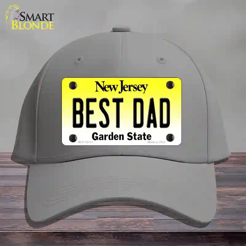 HAT23-MLP-10181 Best Dad   Jersey Novelty License Plate Hat, Cotton - Gray