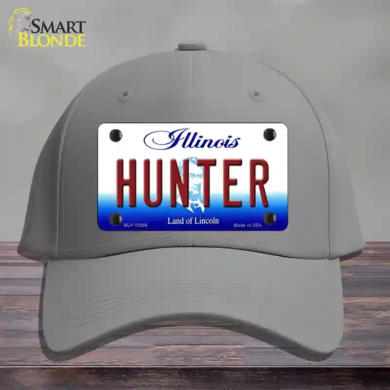 HAT23-MLP-10306 Hunter Illinois Novelty License Plate Hat, Cotton - Gray