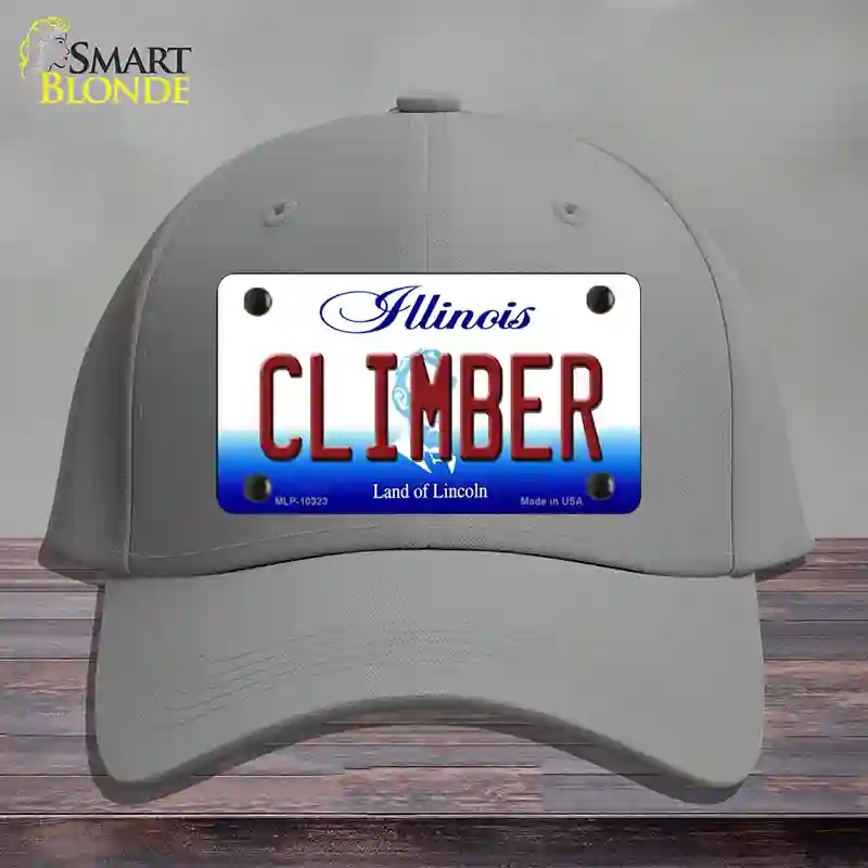 HAT23-MLP-10323 Climber Illinois Novelty License Plate Hat, Cotton - Gray