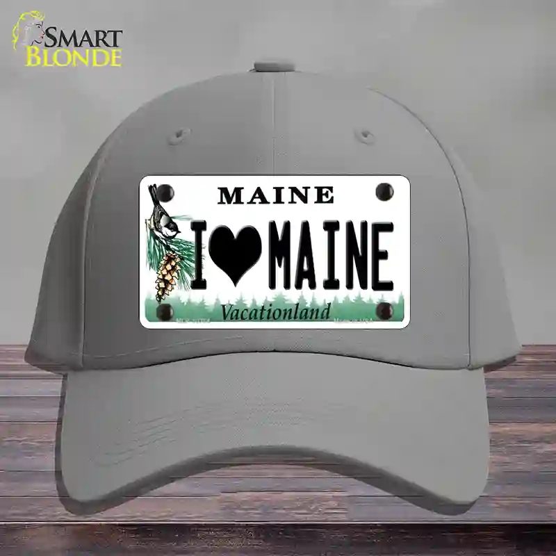 HAT23-MLP-10384 I Love Maine Novelty License Plate Hat, Cotton - Gray
