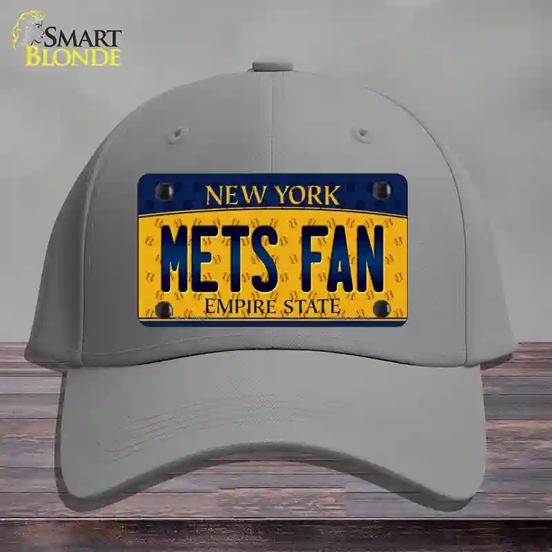 HAT23-MLP-10802 Mets Fan   York Novelty License Plate Hat, Cotton - Gray