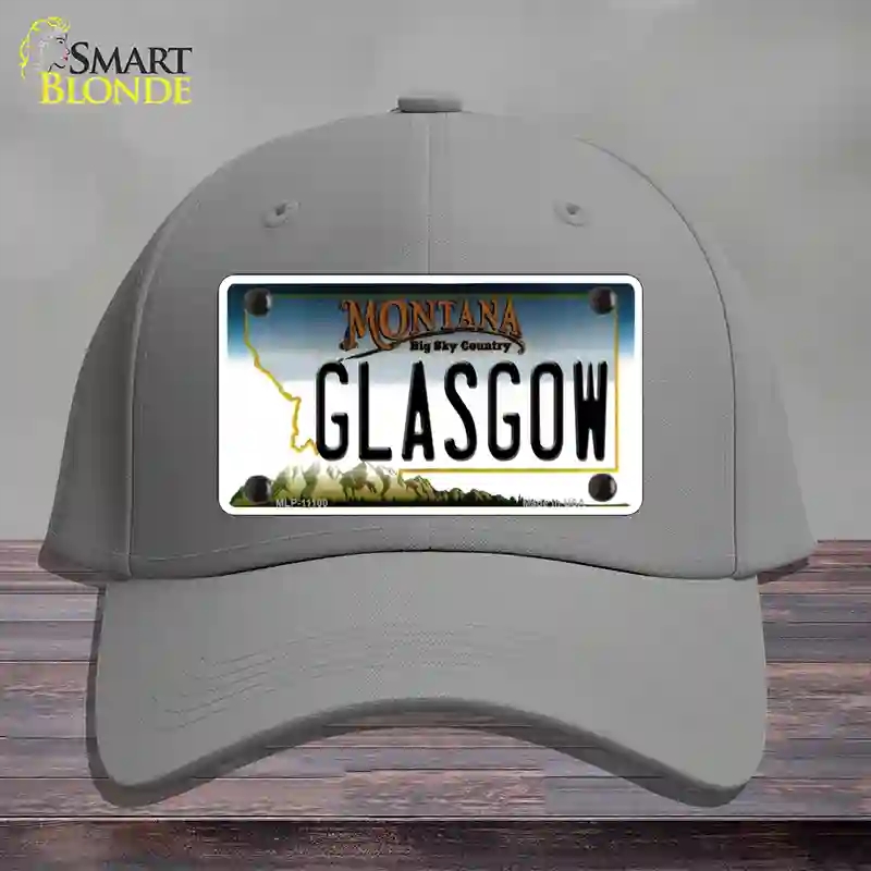 HAT23-MLP-11100 Glasgow Montana State Novelty License Plate Hat, Cotton - Gray