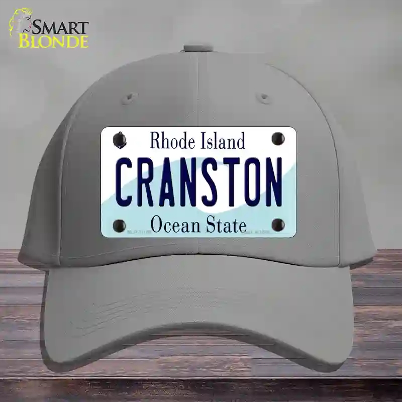 HAT23-MLP-11185 Cranston Rhode Island State Novelty License Plate Hat, Cotton - Gray