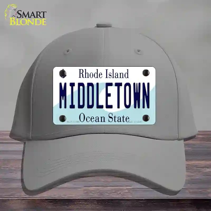 HAT23-MLP-11196 Middletown Rhode Island State Novelty License Plate Hat, Cotton - Gray