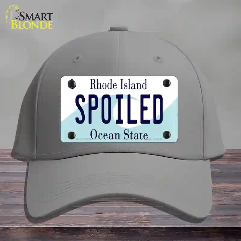 HAT23-MLP-11204 Spoiled Rhode Island State Novelty License Plate Hat, Cotton - Gray
