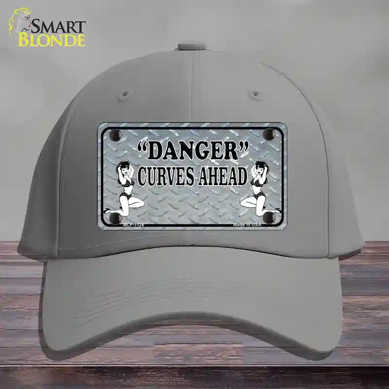 HAT23-MLP-1126 Danger Curves Ahead Novelty License Plate Hat, Cotton - Gray