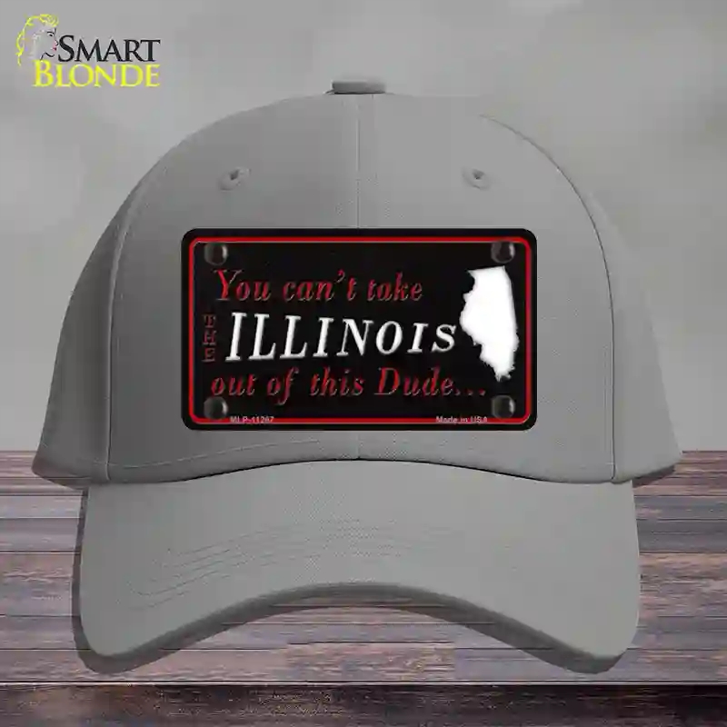 HAT23-MLP-11267 Illinois Dude Novelty License Plate Hat, Cotton - Gray