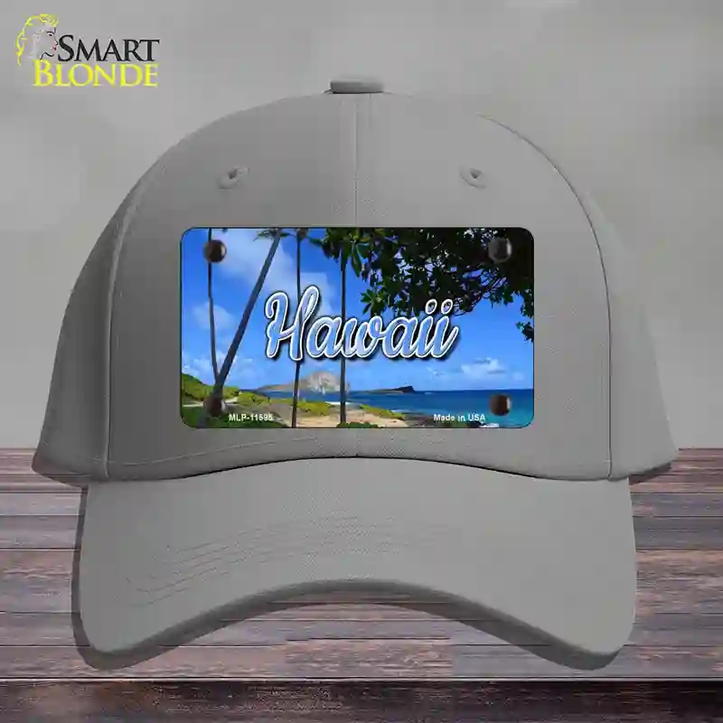 HAT23-MLP-11595 Hawaii Palm Trees State Novelty License Plate Hat, Cotton - Gray