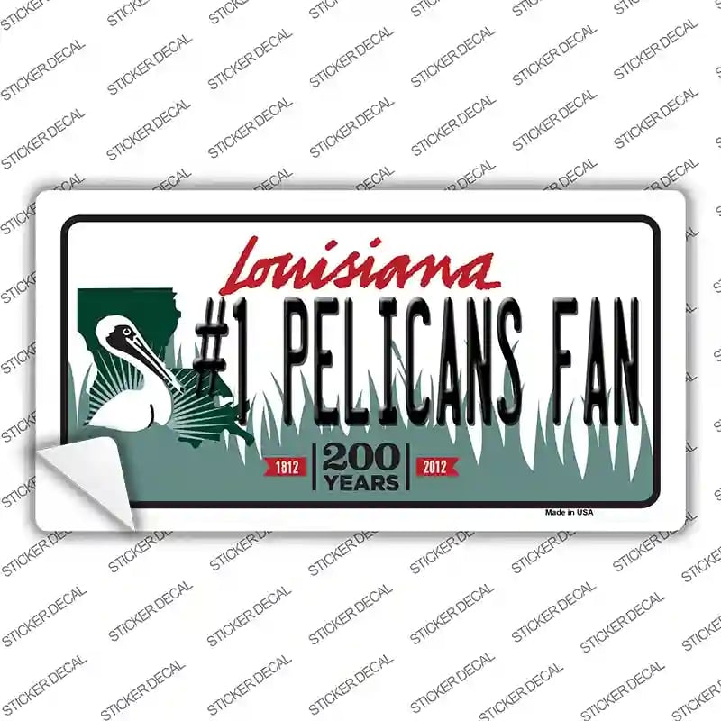 LP-13402s-L Number 1 Pelicans Fan Novelty Sticker Decal, Large