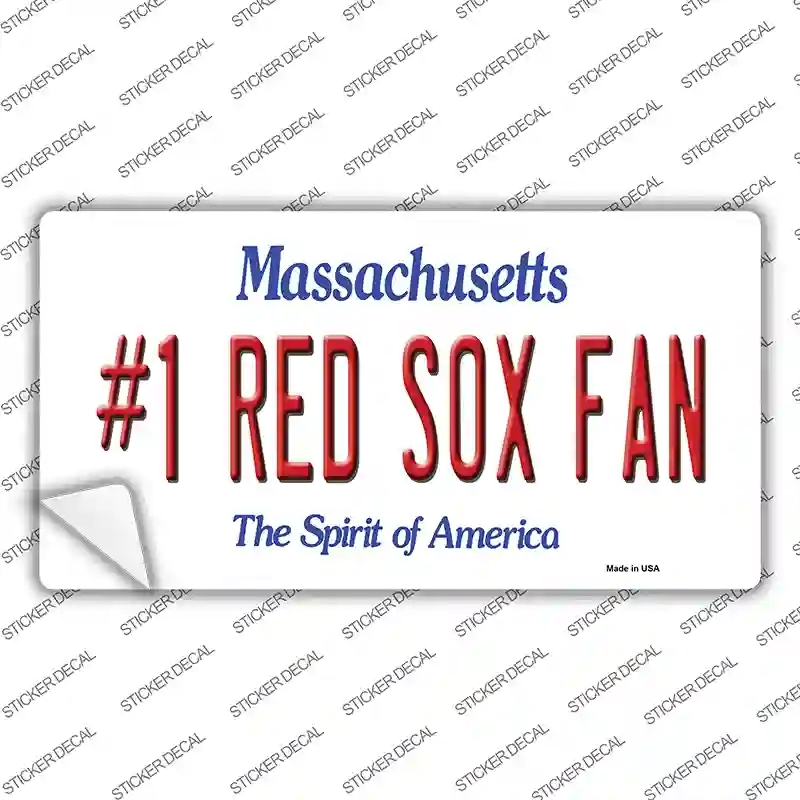 LP-13410s-L Number 1 Red Sox Fan Novelty Sticker Decal, Large
