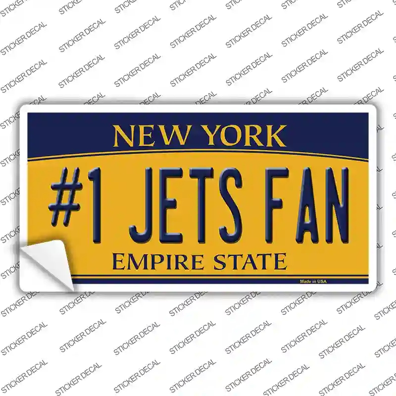 LP-13450s-S Numbers 1 Jets Fan Novelty Sticker Decal, Small