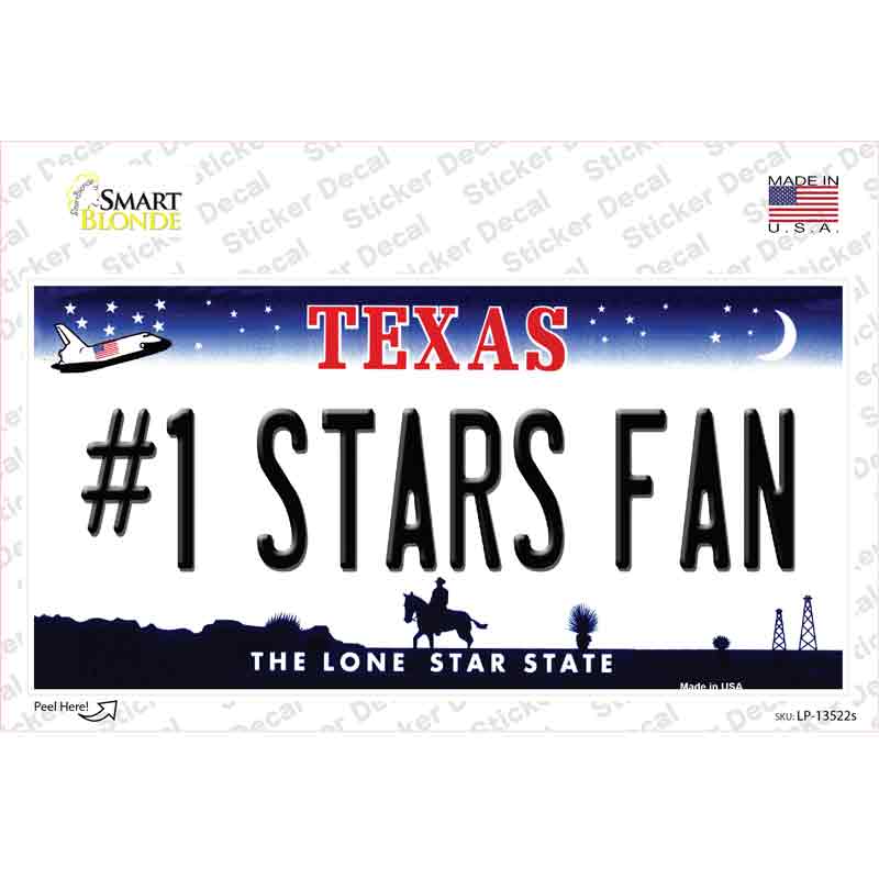 LP-13522s-M Number 1 Stars Fan Novelty Sticker Decal, Medium