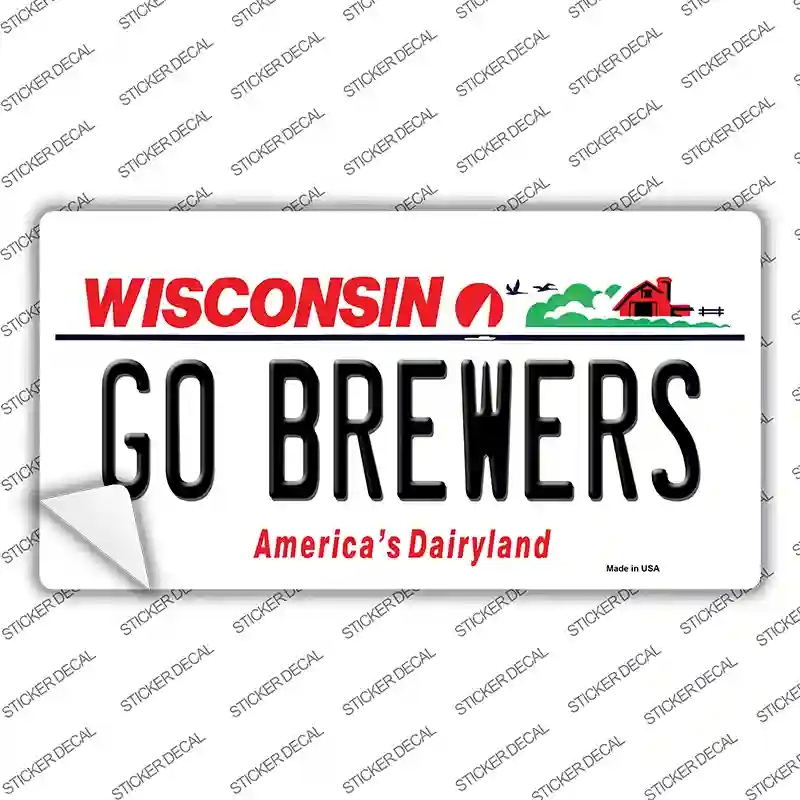 LP-13531s-S Go Brewers Novelty Sticker Decal, Small