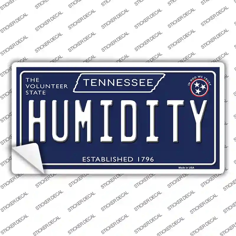 LP-13891s-S Humidity Tennessee Blue Novelty Sticker Decal, Small