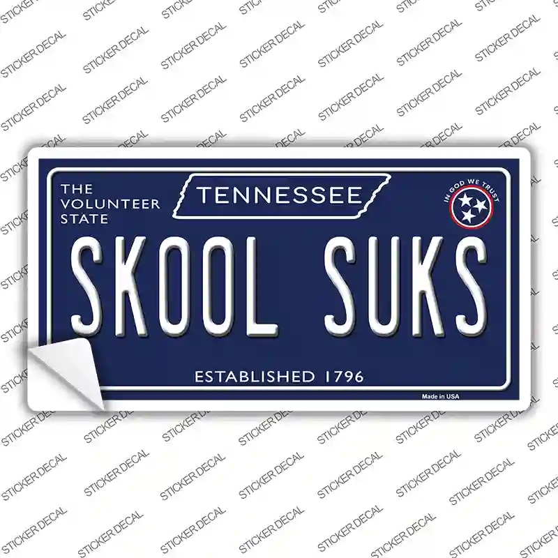 LP-13916s-L Skool Suks Tennessee Blue Novelty Sticker Decal, Large