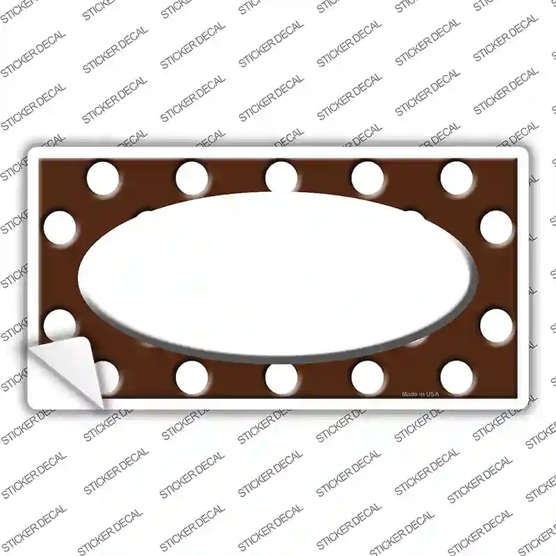 LP-1391s-XL White Brown Polka Dot Center Oval Novelty Sticker Decal, Extra Large
