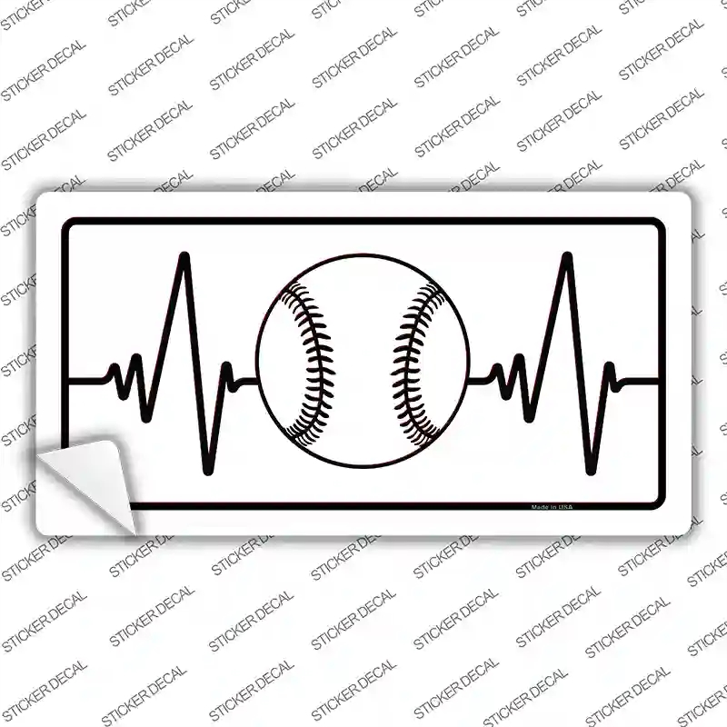 LP-13977s-XL Baseball Heart Beat Novelty Sticker Decal, Extra Large