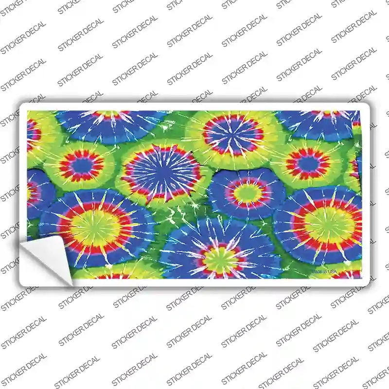 LP-1418s-L Blue Green Tie-Dye Novelty Sticker Decal, Large