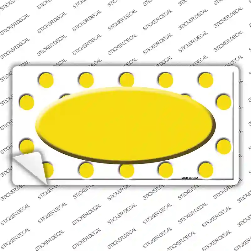 LP-1436s-XL Yellow White Polka Dot Center Oval Novelty Sticker Decal, Extra Large