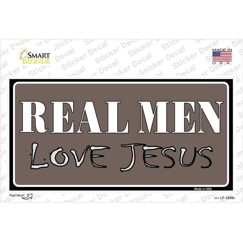 LP-1848s-M Real Men Love Jesus Novelty Sticker Decal, Medium