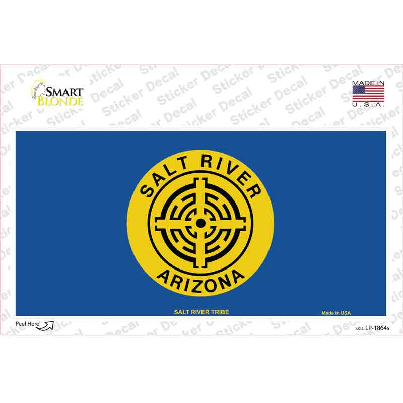 LP-1864s-M Salt River Tribe Flag Novelty Sticker Decal, Medium
