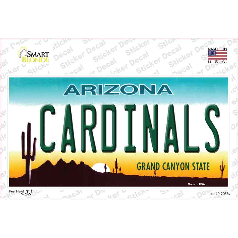 LP-2033s-M Cardinals Arizona State Novelty Sticker Decal, Medium