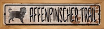 SMART BLONDE Affenpinscher Trail Novelty Wood Mounted Metal Small Street Sign WB-K-038