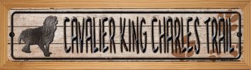 SMART BLONDE Cavalier King Charles Trail Novelty Wood Mounted Metal Small Street Sign WB-K-047