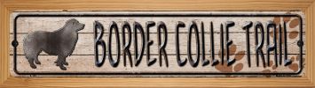 SMART BLONDE Border Collie Trail Novelty Wood Mounted Metal Small Street Sign WB-K-105