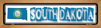 SMART BLONDE South Dakota State Outline Novelty Wood Mounted Metal Small Street Sign WB-K-340