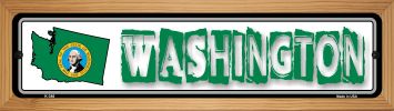 SMART BLONDE Washington State Outline Novelty Wood Mounted Metal Small Street Sign WB-K-346