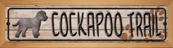 SMART BLONDE Cockapoo Trail Novelty Wood Mounted Metal Small Street Sign WB-K-456