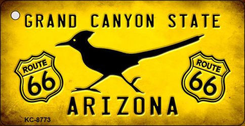 SMART BLONDE Arizona Route 66 Roadrunner Novelty Metal Key Chain KC-8773