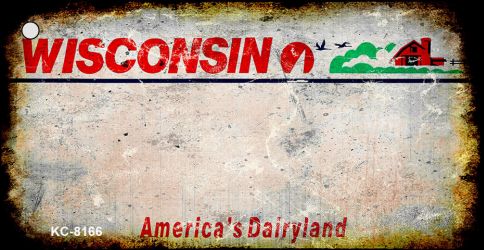 SMART BLONDE Wisconsin Rusty Blank Key Chain KC-8166