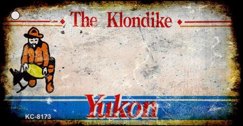 KC-8173 1.5 x 3 in. Yukon Rusty Blank Background Key Chain