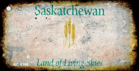 KC-8186 1.5 x 3 in. Saskatchewan Rusty Blank Background Key Chain