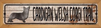 SMART BLONDE Cardigan Welsh Corgi Trail Novelty Wood Mounted Metal Small Street Sign WB-K-108