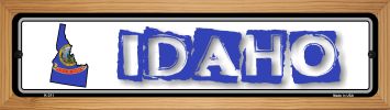 SMART BLONDE Idaho State Outline Novelty Wood Mounted Metal Small Street Sign WB-K-311